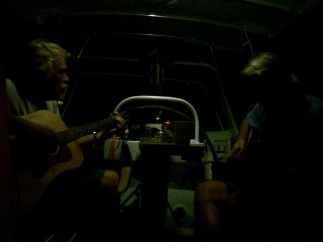Late night jam in the cockpit